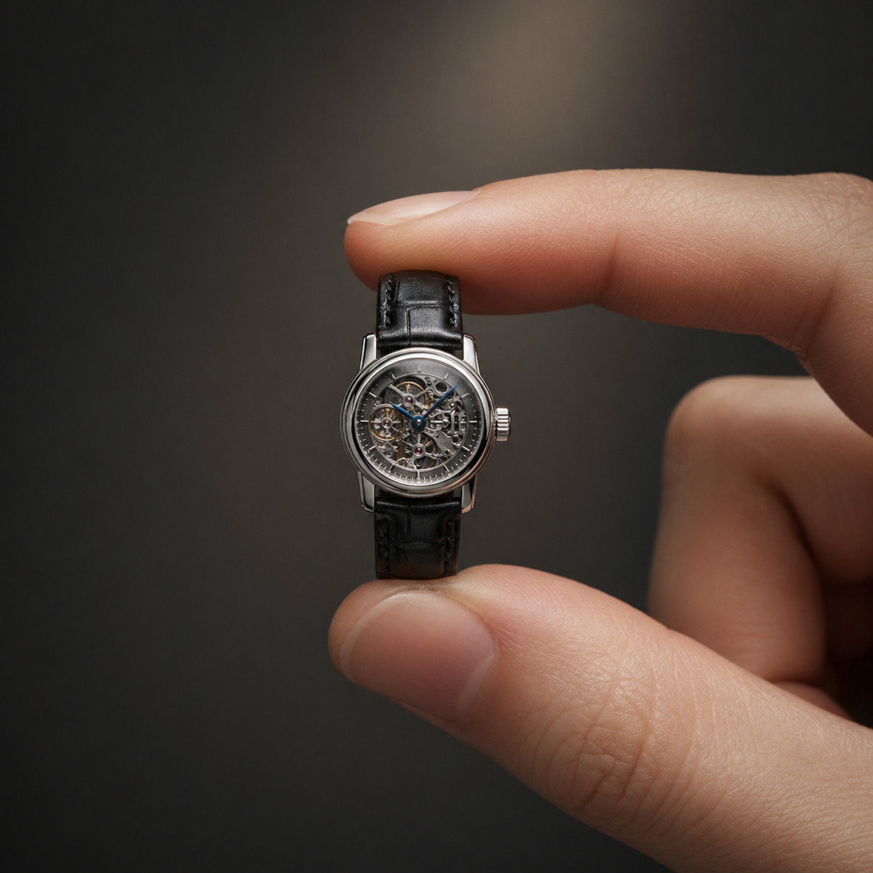 用机械腕表测试金属、皮革和复杂表盘细节在微型比例下是否仍有广告级质感。