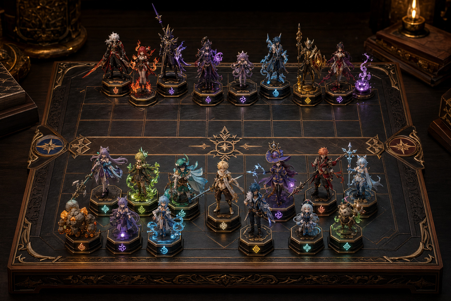 验证幻想元素阵营、自走棋格线和元素角色棋子的迁移效果。