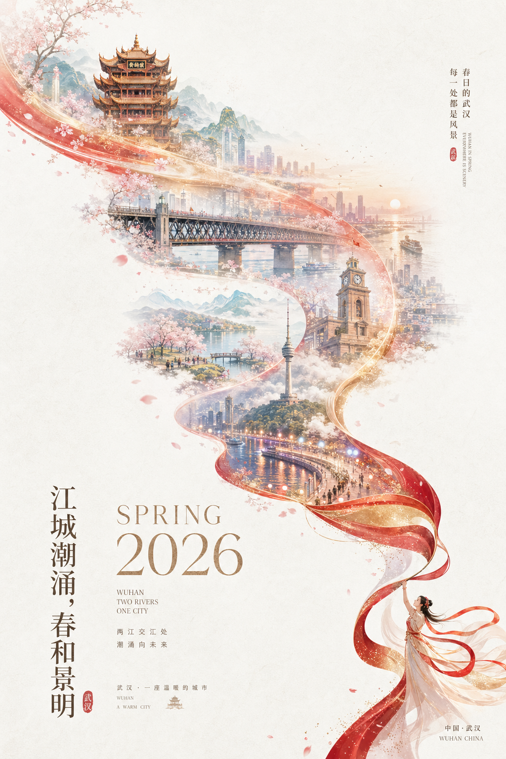 S 型丝带文旅宣传海报