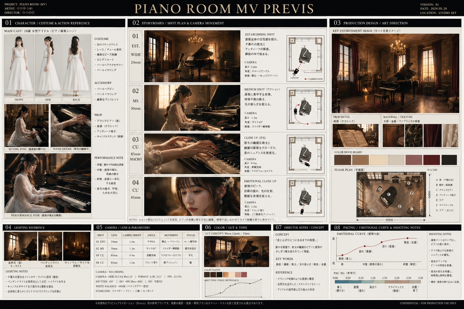 影视前期设定板与分镜提案页