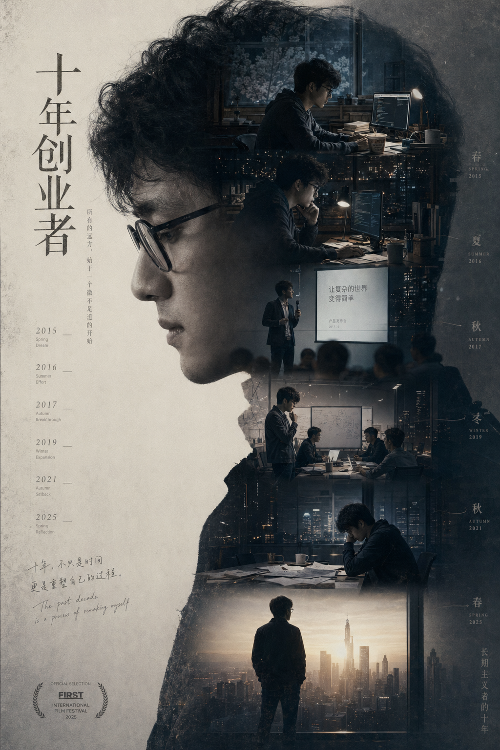 人生阶段双重曝光肖像