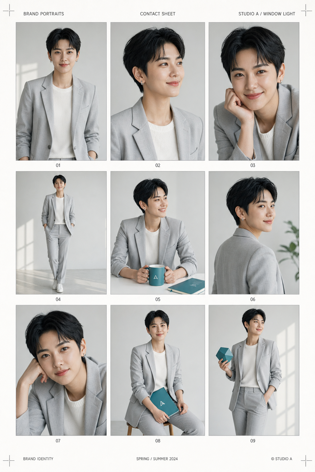 一致角色九宫格摄影样片