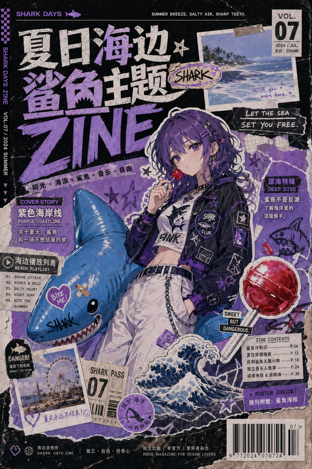 复古拼贴动漫 Zine 封面