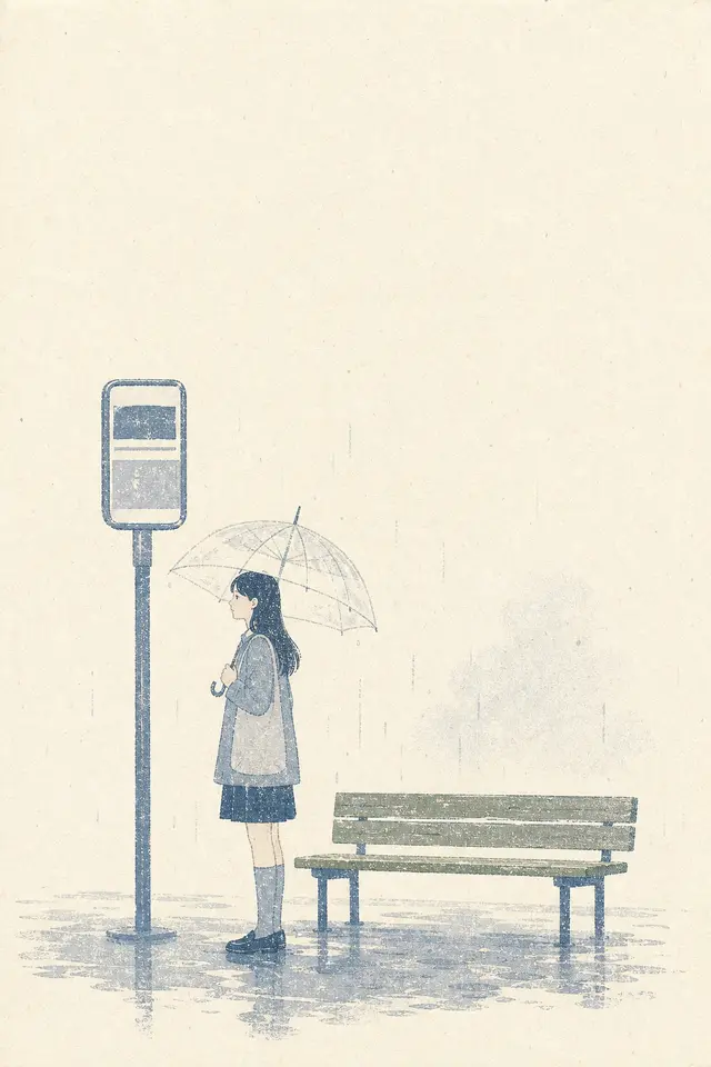Minimal Risograph Poster Illustration