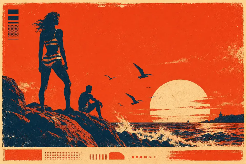 Retro Two-Color Screenprint Editorial Poster