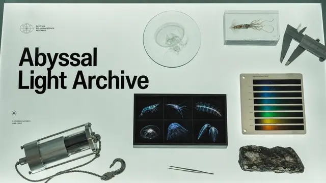 高差异扩展示例，用深海生物发光研究验证自然科学主题的物件隐喻和收藏级静物摄影。